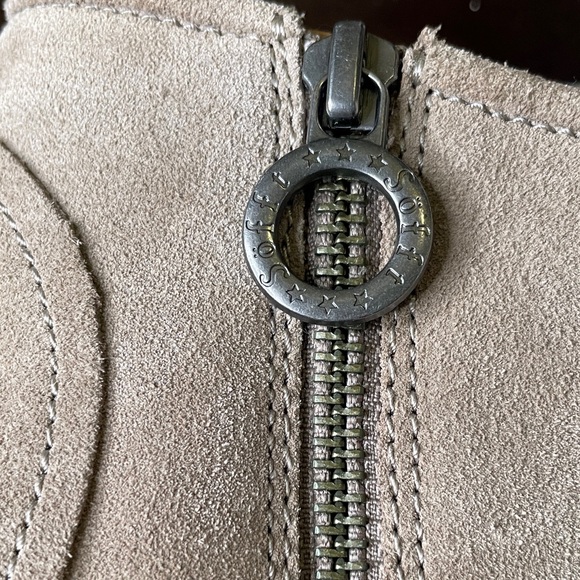Sofft Taupe Suede Side-Zip Ankle Booties - Picture 5 of 12